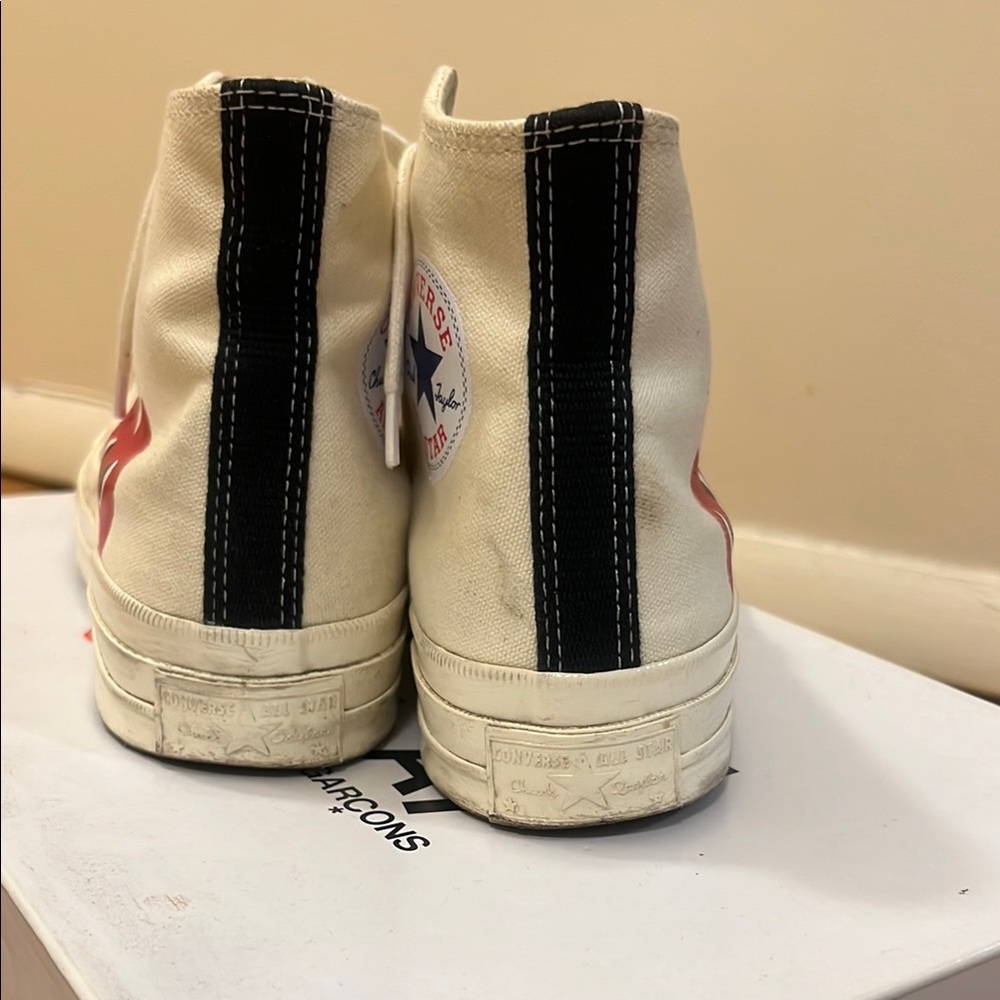 Converse ‘Comme Des Garçons’ High-Top Sneakers - Cream - Size 8 (women) - Picture 6 of 8